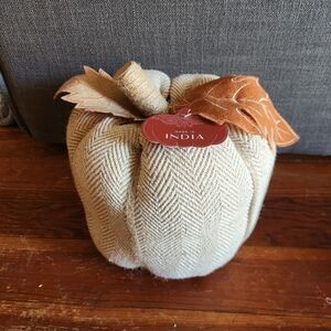 NWT Made in India Fall Thanksgiving Halloween Beige Neutral Pumpkin